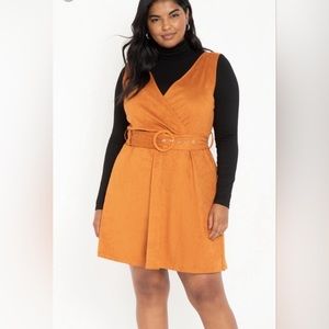Eloquii Orange Mini Dress with Belt